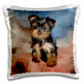 3dRose Dogs Toy Yorkie - Toy Yorkie Puppy - Pillow Cases (pc_3868)