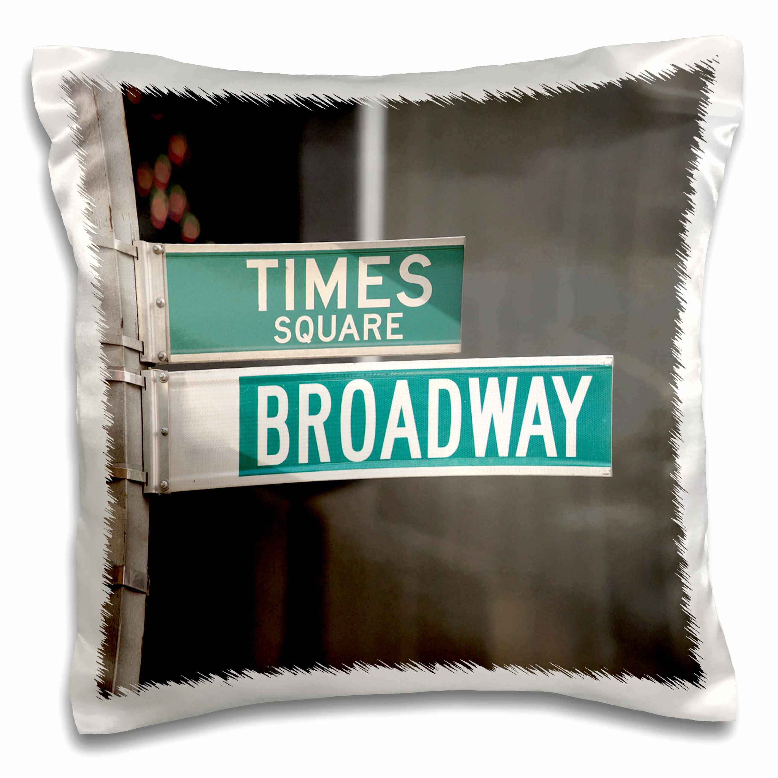3dRose Signs - Times Square Broadway - Pillow Cases (pc_4393)