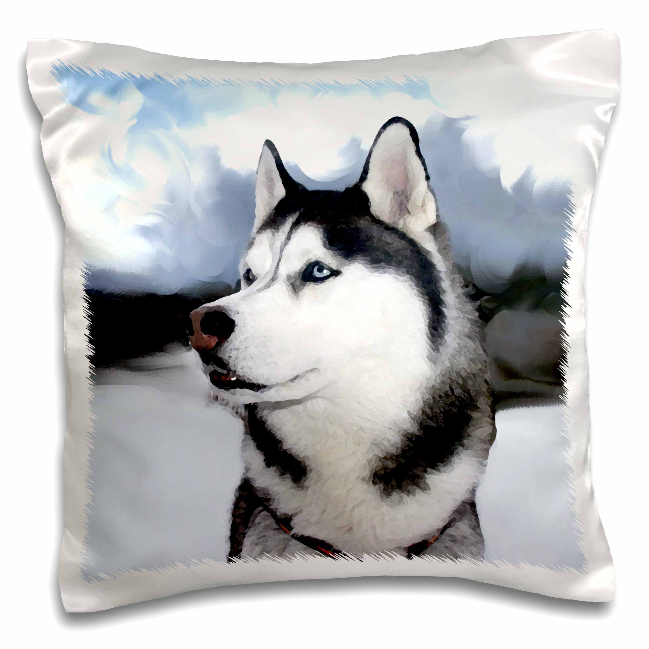 3dRose Dogs Siberian Husky - Siberian Husky - Pillow Cases (pc_4438)