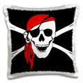 3dRose PS Creations - Pirate Skull and Cross Bones - Art - Black Flag - Pillow Cases (pc_52730)