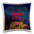 3dRose Chris Lord Landmarks - Wonder Wheel Coney Island - Pillow Cases (pc_55991)