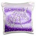 3dRose Janna Salak Designs Fairy Tale - Magical Unicorn and Stars on Purple Swirl - Pillow Cases (pc_57126)