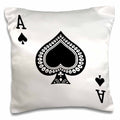 3dRose InspirationzStore Playing Cards - Ace of Spades Playing Card - Black Spade Suit - Gifts for Cards Game Players of Poker Bridge Games - Pillow Cases (pc_76552)