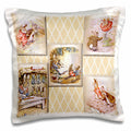 3dRose PS Vintage - Peter Rabbit Vintage Collage Art- Stories - Pillow Cases (pc_79405)
