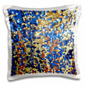 3dRose Florene Designer Texture - Blue Gold n Copper Sequins - Pillow Cases (pc_80242)