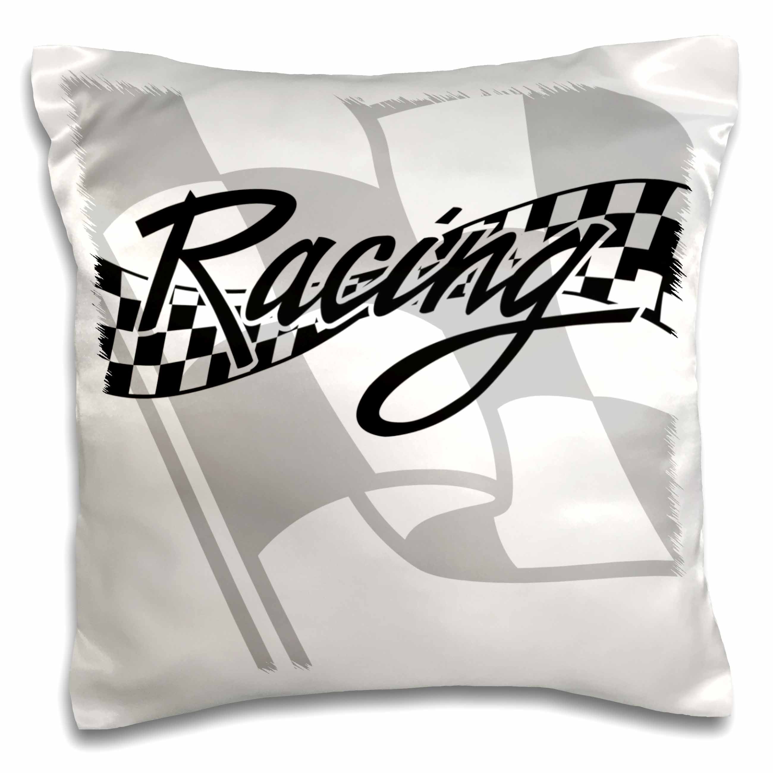 3dRose PS Creations - Racing Black and White Checkered Flag - Pillow Cases (pc_99325)