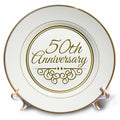 3dRose Plate - InspirationzStore Occasions - 50 Years Gold Text for Celebrating Wedding Anniversaries - Together
