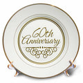 3dRose Plate - 60th Celebration - Gold Text for Wedding Anniversaries - 60 Years Married Together - InspirationzStore Occasions