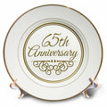 3dRose Plate - 65th Celebration - Gold Text for Wedding Anniversaries - 65 Years Married Together - InspirationzStore Occasions