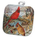 3dRose TNMPastPerfect Birds - A Pair of Cardinals - Potholders (PHL_214533)