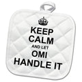 3dRose InspirationzStore Name Design - Keep Calm and let Omi Handle it - Fun Funny Grandma Grandmother Gift - Potholders (PHL_233102)