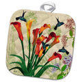 3dRose SmudgeArt Designs 2016 - Humble Hummingbirds - Potholders (PHL_239301)