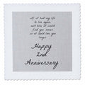3dRose BrooklynMeme Love Saying - 2nd Anniversary I could love you longer on faux cotton-like background - Quilt Squares (qs_221893)