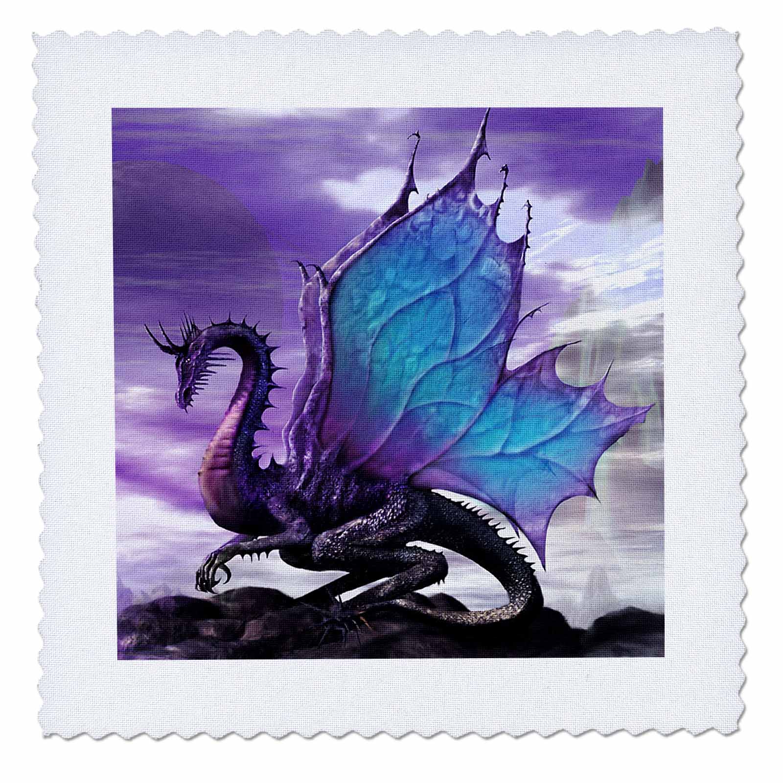 3dRose Mythical - Fairytale Dragon - Quilt Squares (qs_4144)