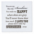 3dRose PS Vintage - You Are My Sunshine- Word Art- Vintage Song - Quilt Squares (qs_79151)