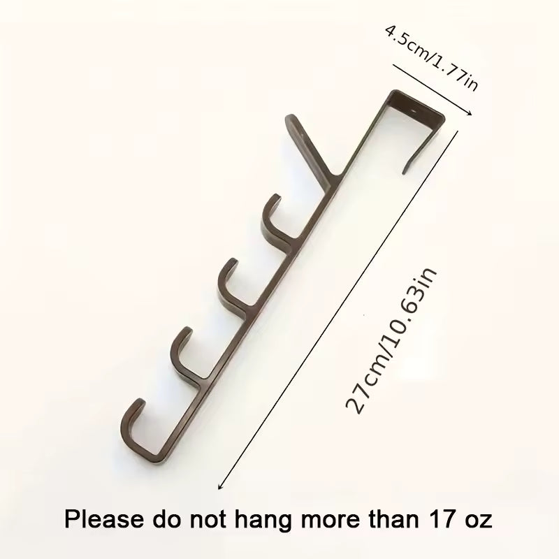 4-Hook Over-the-Door Adjustable Clothing & Bag Organizer