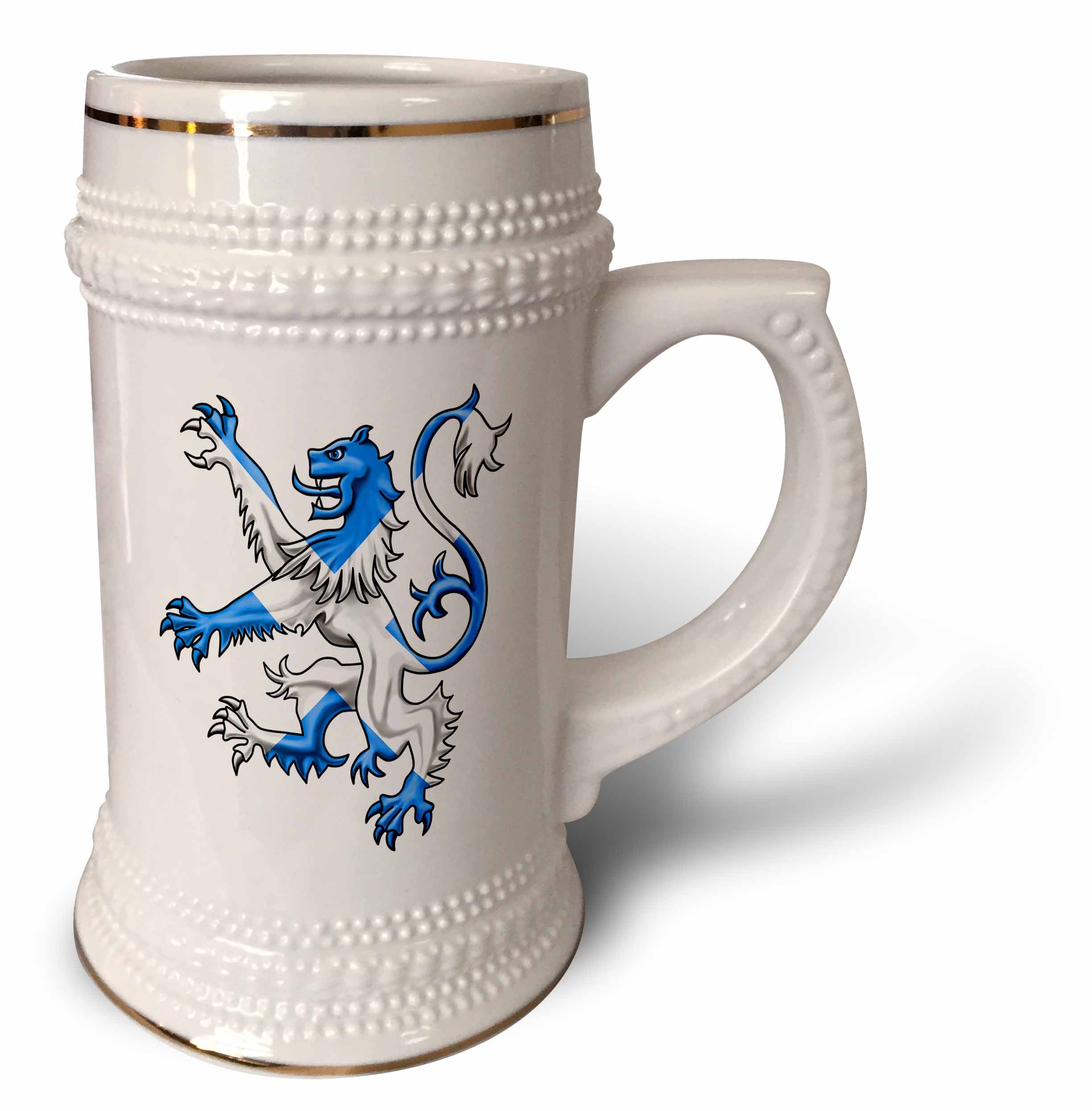 3dRose Scottish Lion in the colors of the Scotland flag St. Andrews... - 22oz Stein Mug (stn_299289)