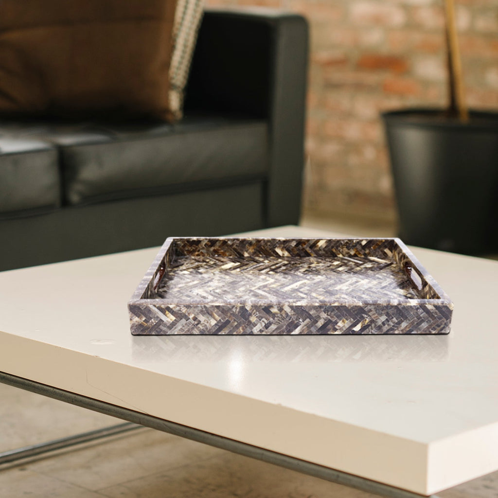 Decorative Tray 17x11, 12x12 Large Ottoman Coffee Table Tray Brown
