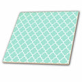 3dRose InspirationzStore Patterns - Mint Quatrefoil Pattern - Light Teal Turquoise Moroccan Tiles - Pastel Aqua Blue Clover Lattice - Tiles (ct_120256)