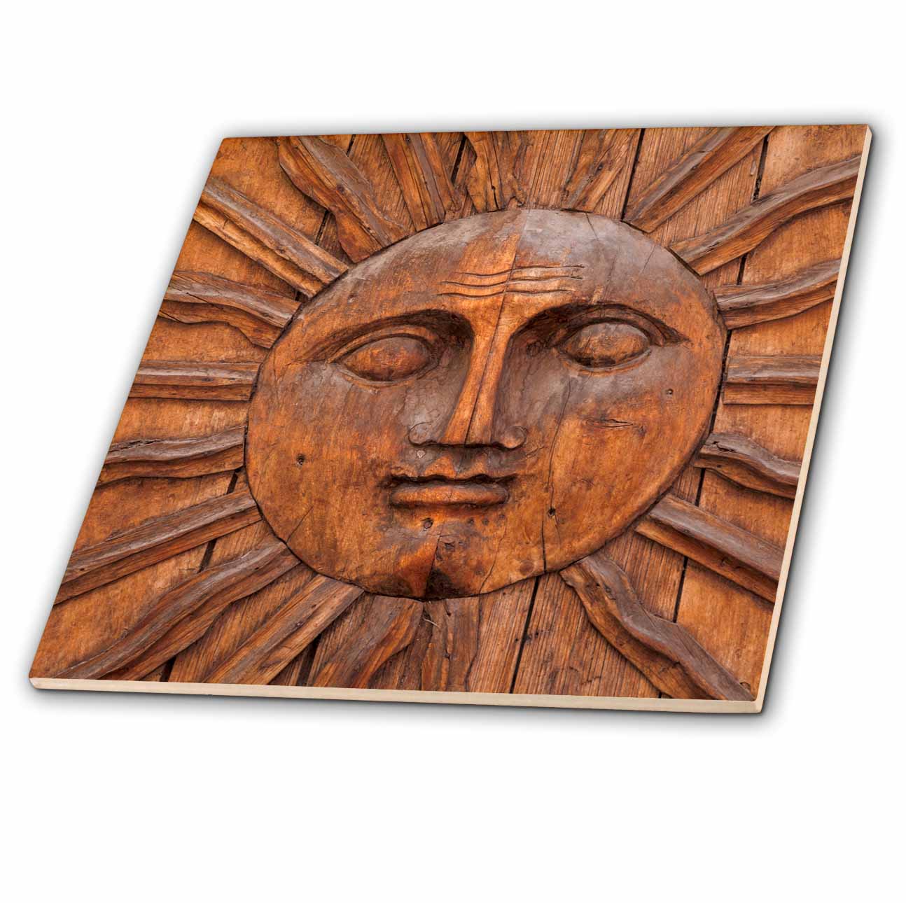 3dRose Danita Delimont - Artwork - Mexico, San Miguel de Allende. Image of Sun Carving. - Tiles (ct_208268)