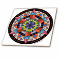 3dRose Art of Jolie E Bonnette Misc Designs - Hex Sign 1 Pennsylvania Dutch Luck Protection Symbol - Tiles (ct_23186)