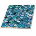 3dRose Uta Naumann Faux Glitter Pattern - Multicolor Girly Trend Blue Luxury Elegant Mermaid Scales Glitter - Tiles (ct_272861)
