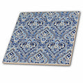 3dRose Florene Designer Plaids and Pattern - French Paisley Blue - Tiles (ct_59830)