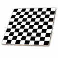 3dRose Anne Marie Baugh Patterns - Black and White Checkerboard Pattern - Tiles (ct_78204)