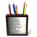 3dRose InspirationzStore Occasions - 10th Wedding Anniversary gift - Tin celebrating 10 years together - tenth anniversaries ten yrs - Tile Pen Holders (ph_154441)