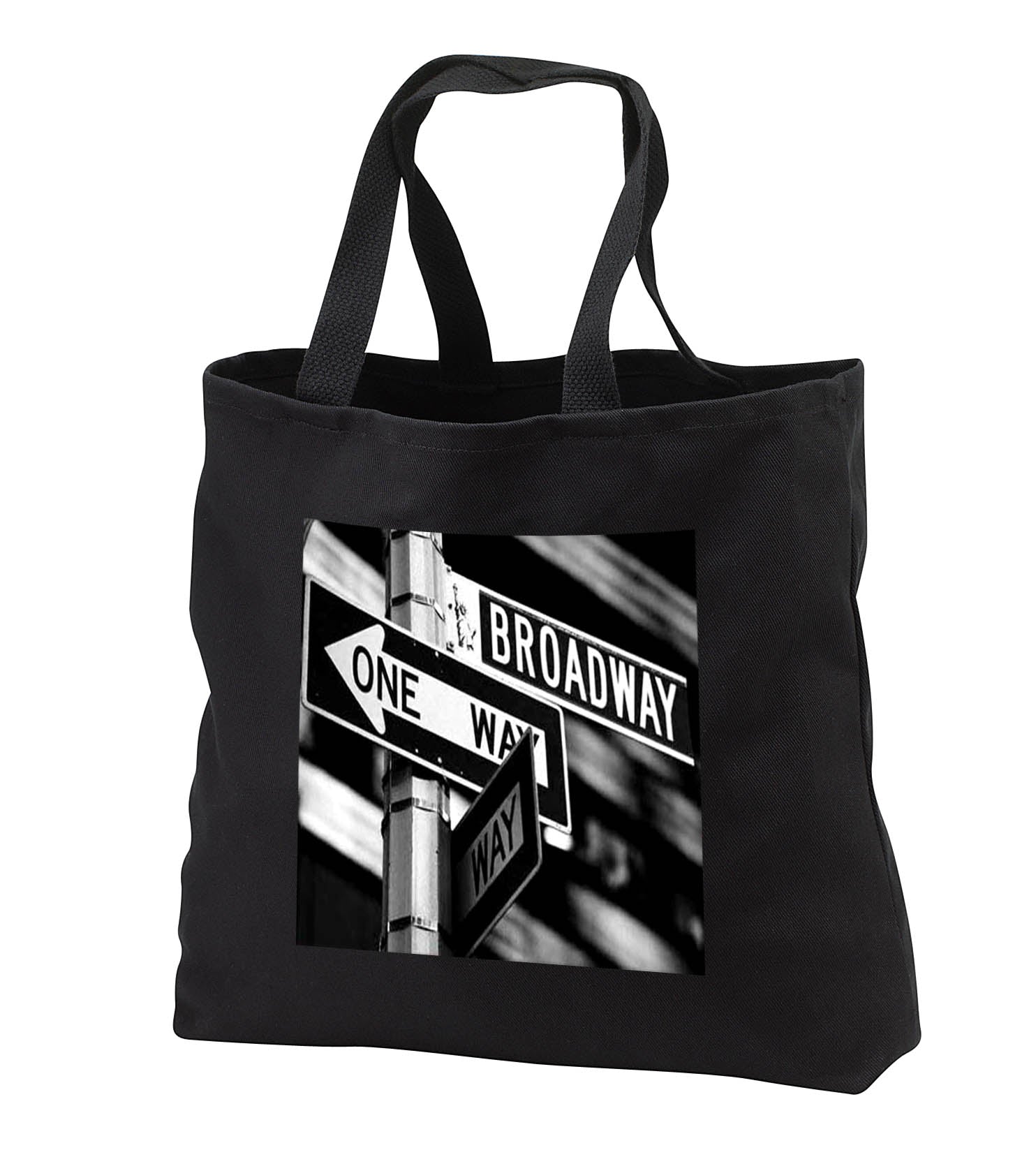 3dRose Signs - Broadway - Black Tote Bag 14w x 14h x 3d (tb_1193)