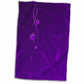 3dRose Elegant Dangling Hearts on Vine Design, Deep Purple - Towels (twl-108521)