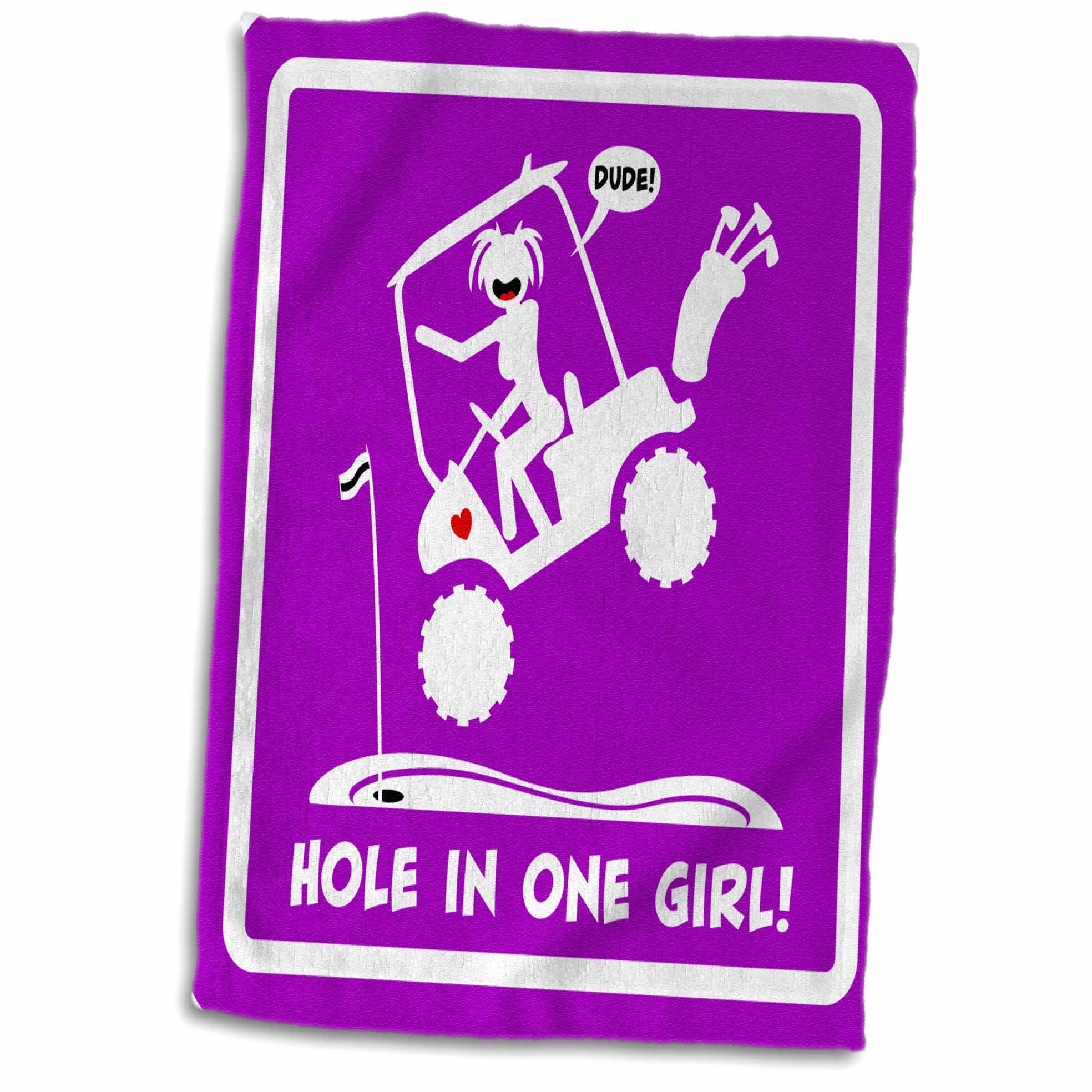 3dRose a Pink Sign of a Hole in one Being Made by a stickgirl and her Golf... - Towels (twl-111049)