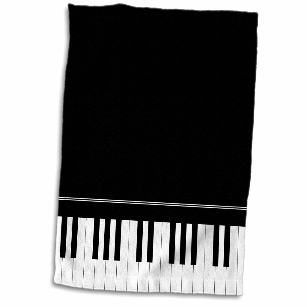 3dRose Black piano edge - baby grand keyboard music design for pianist... - Towels (twl-112947)
