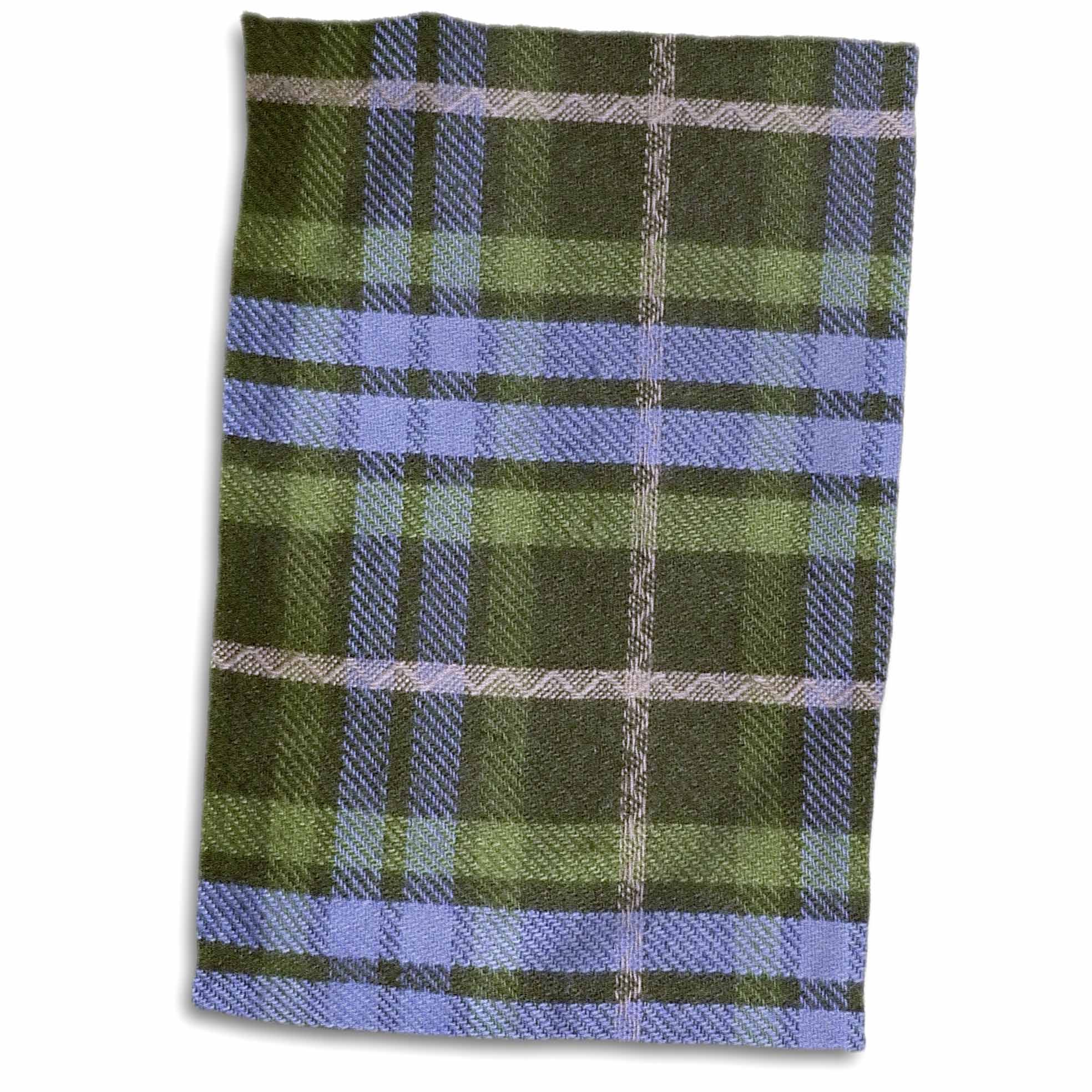 3dRose Blue and Green Tartan Pattern with Black and Grey Gray - Plaid Checks... - Towels (twl-113035)