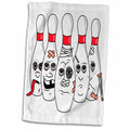 3dRose Funny Busted Up Injured Bowling Pins Cartoon Sports Design - Towels (twl-116311)