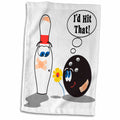 3dRose Id Hit That Bowling Ball Thinks to Pin Bowling Humor Sports Design - Towels (twl-116323)