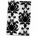 3dRose Large Elegant Black and White Damask Pattern Design - Towels (twl-116425)
