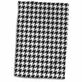 3dRose Black and White Classic Preppy Houndstooth Pattern - Towels (twl-116452)
