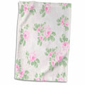 3dRose Vintage Pink Roses Pattern - Rose Flowers on Light Cream Damask -... - Towels (twl-120173)