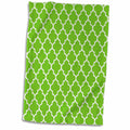 3dRose Bright Green Quatrefoil Pattern Lime Moroccan Tiles Retro Islamic Art... - Towels (twl-120258)