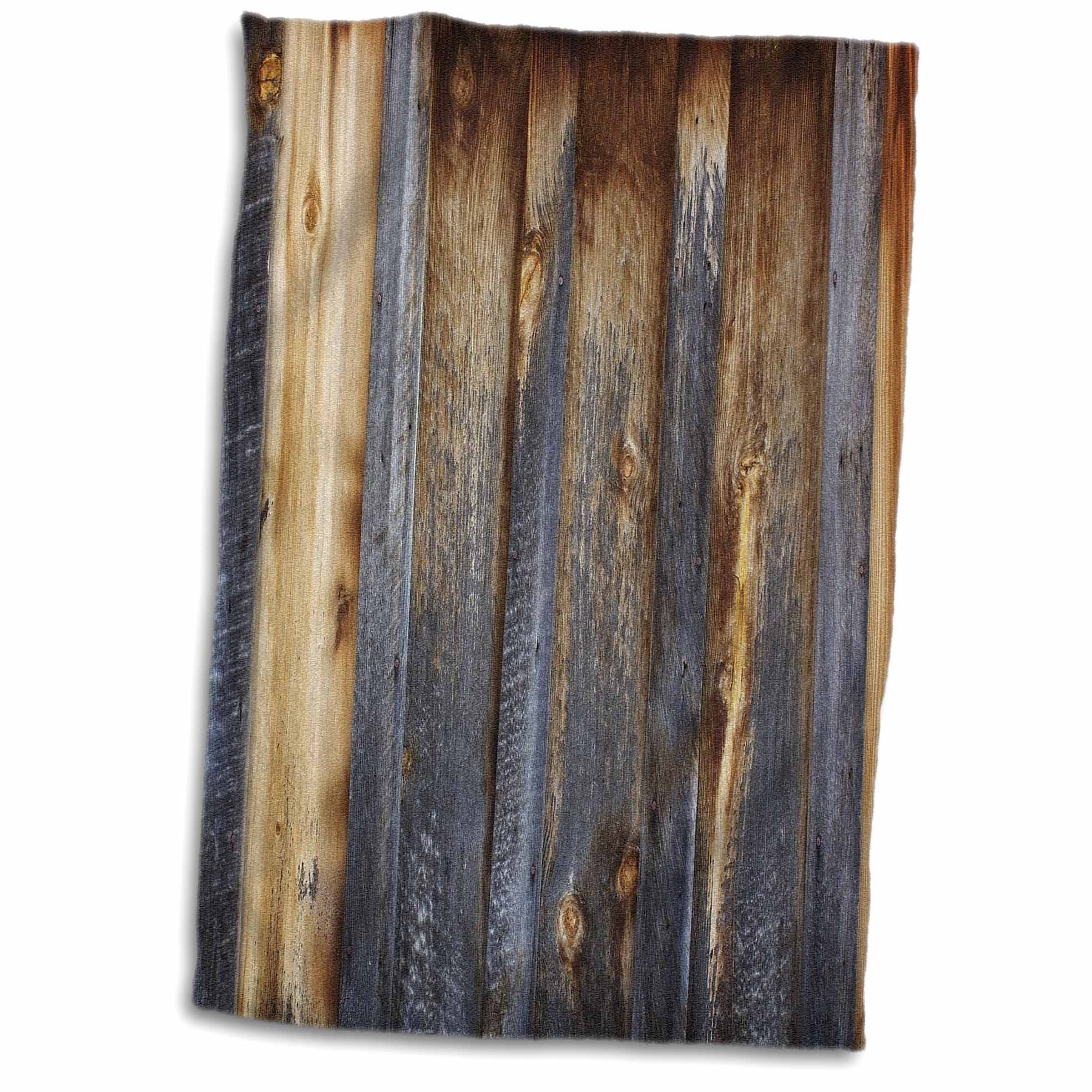 3dRose Anne Marie Baugh Textures - Brown Barn Wood Look - Towels (twl-124675)