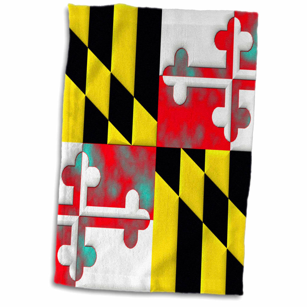3dRose Edmond Hogge Jr States - Maryland State Flag - Towels (twl-127635)