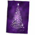 3dRose Rewards4life Gifts - Sparkling Christmas Tree on Purple - Towels (twl-128256)