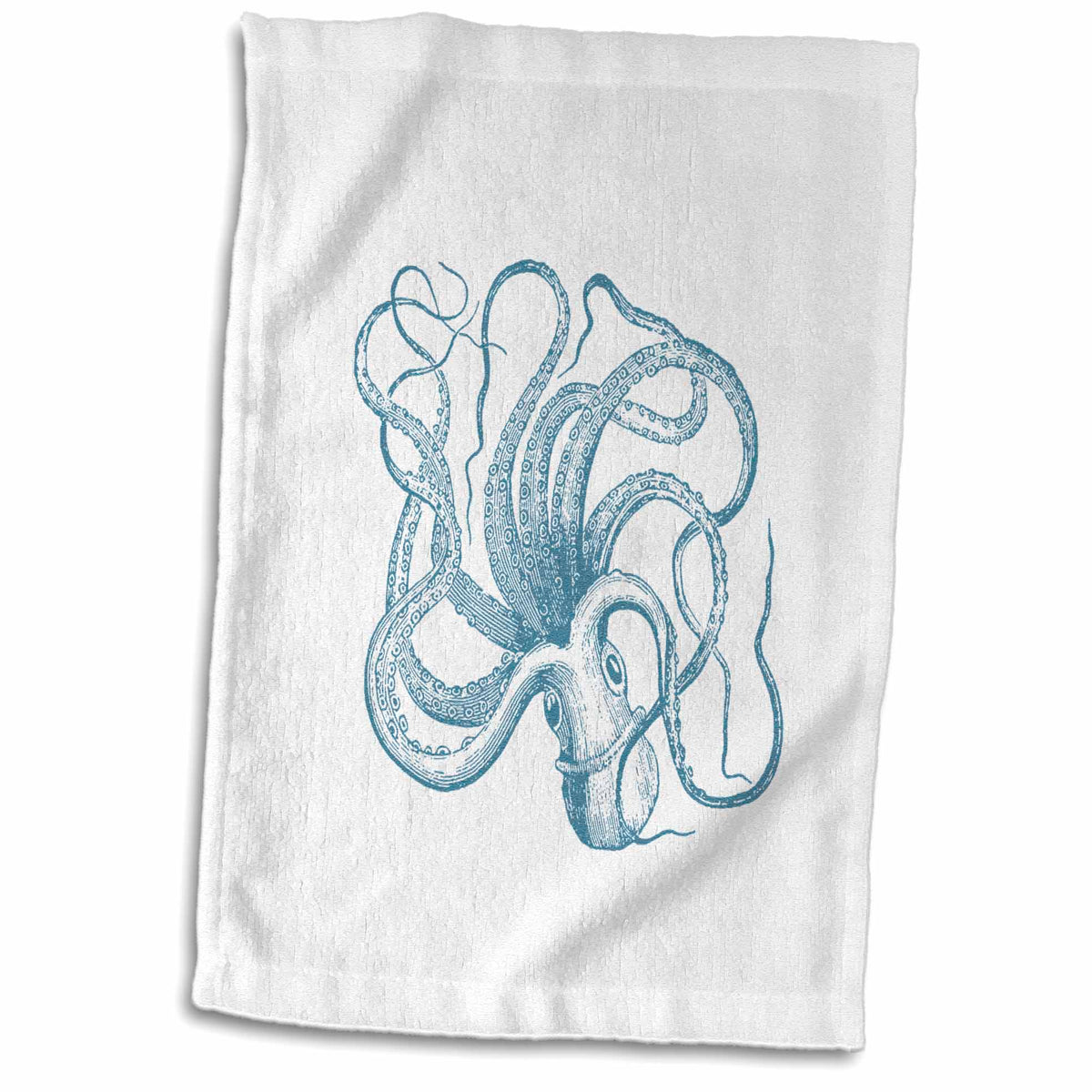 3dRose PS Beach - Blue Octopus nautical vintage beach theme sea art - Towels (twl-130527)