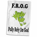 3dRose EvaDane - Funny Quotes - FROG fully rely on god - Towels (twl-149833)