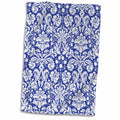 3dRose Royal blue and white damask pattern - stylish elegant Victorian... - Towels (twl-151455)
