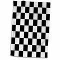 3dRose Check black and white pattern - checkered checked squares chess... - Towels (twl-154527)