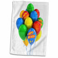 3dRose Colorful party balloons happy birthday - Towels (twl-155016)
