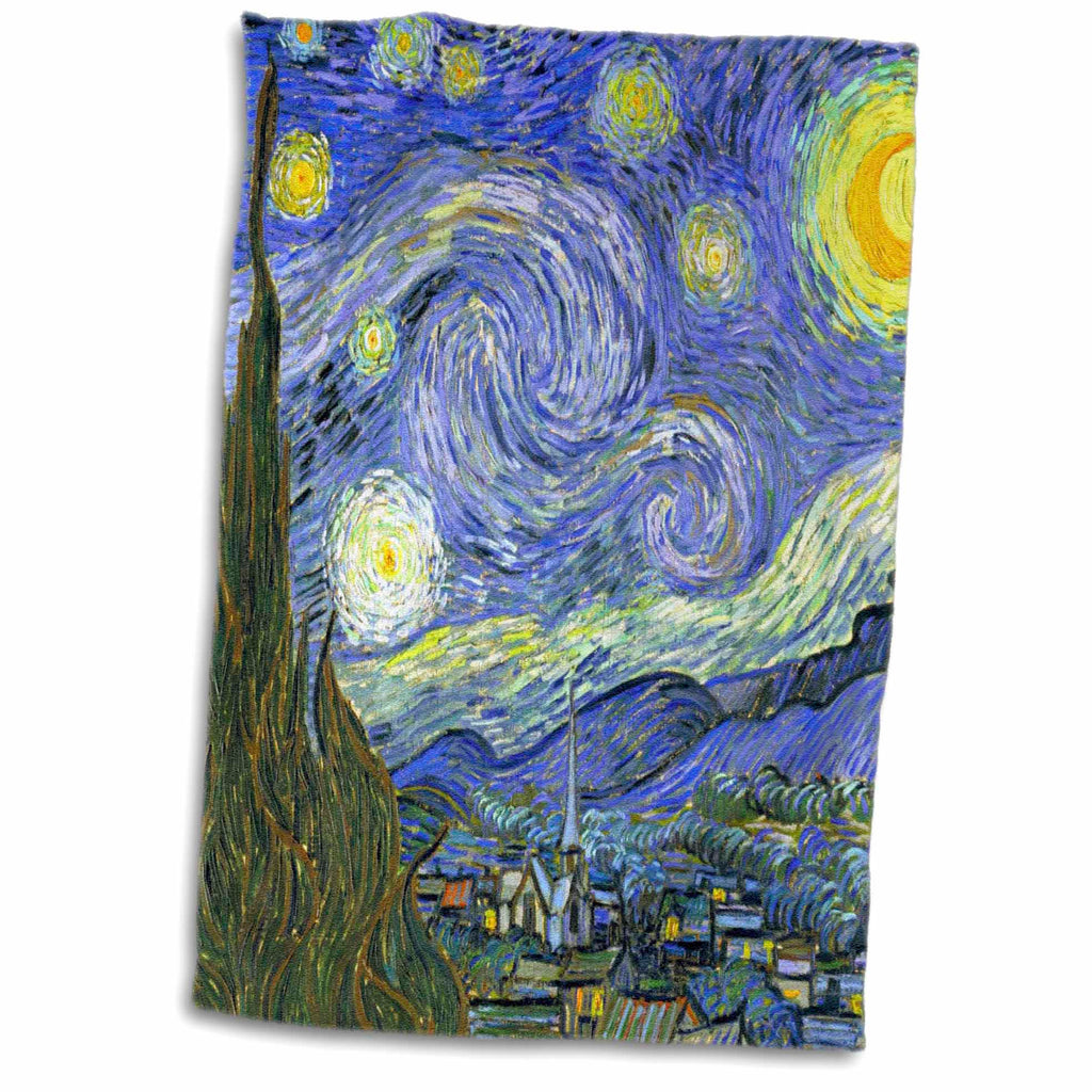 3dRose The Starry Night by Vincent van Gogh 1889 - famous fine art by masters... - Towels (twl-155638)