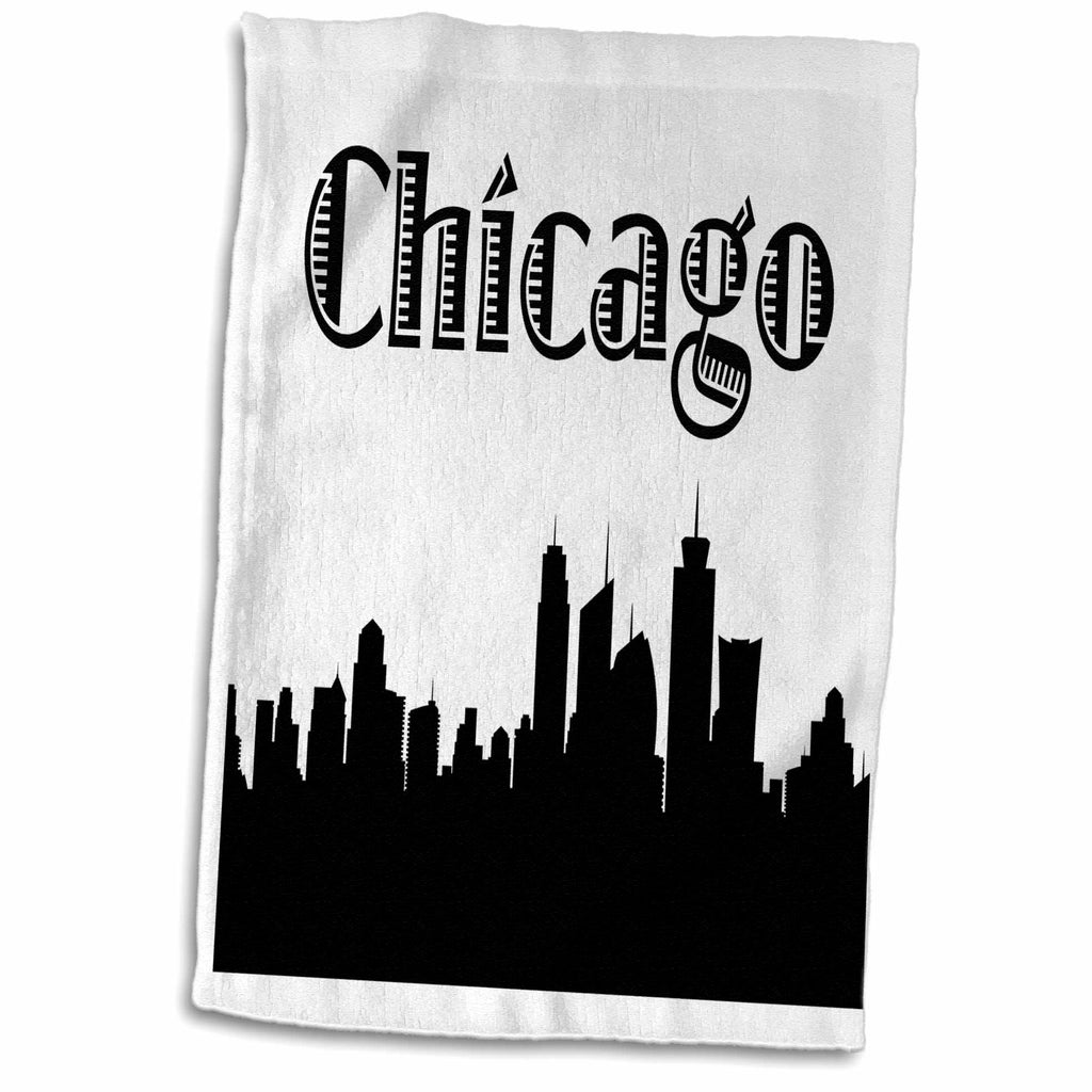 3dRose EvaDane - Signs - Chicago City Skyline - Towels (twl-157374)